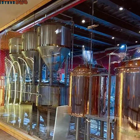 Stacked fermenters & Brite beer tanks