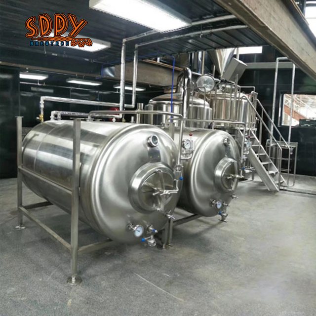 Stacked fermenters & Brite beer tanks